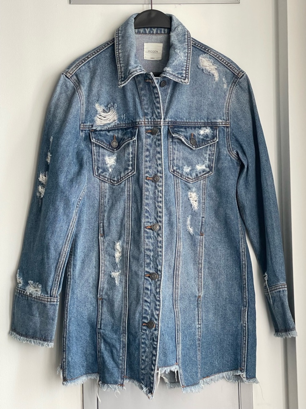 HIDDEN Distressed Denim Shacket
